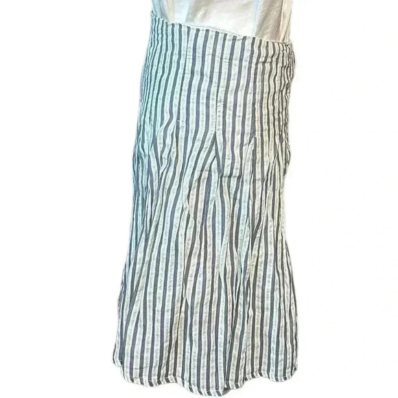 Old Navy Pleated Denim Stripe,Tiffany Blue Stripe, metallic silver stripe - Picture 2 of 7